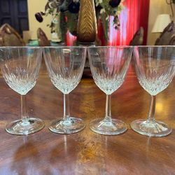 4 PIECE VINTAGE CRYSTAL COCKTAIL WINE SHERRY GLASSES MID CENTURY MODERN MCM