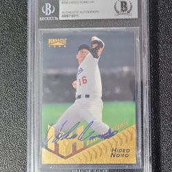 🔥BGS Authentic Auto Hideo Nomo 1996 Pinnacle Hardball Heroes BAS Dodgers psa 💙