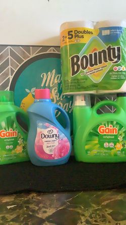 Gain Laundry Detergent, Downy Fabric Softener & Bounty Bundle price is firm