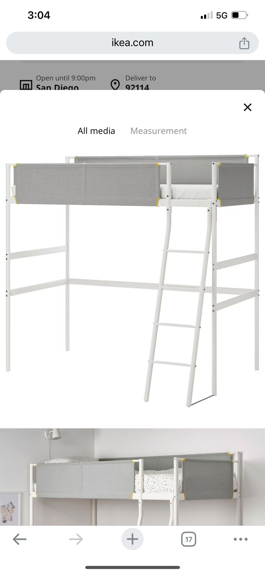 Twin Size Bunk Bed Frame and Mattress 