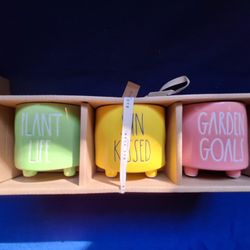 Rae Dunn 3pk planter gift set