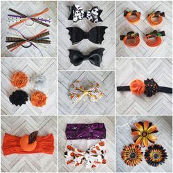 Halloween bows and earrings headbands