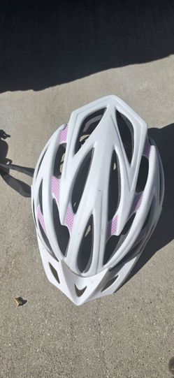 White Bike Helmet with Purple Accents