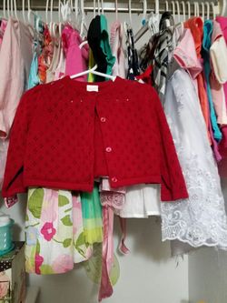 Baby girl red knitted dressy sweater
