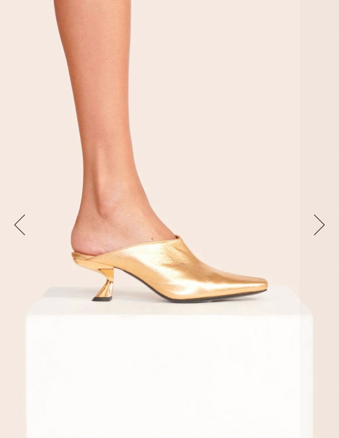 STAUD metallic leather mule. 38