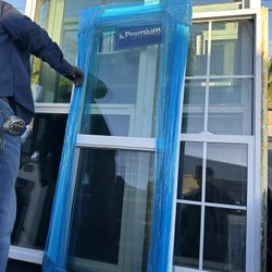 Windows 🪟double panel vinyl new window  ventanas nuevas  Height 23 1/2 inches  Width 59  inches 