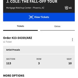 J cole Ticket