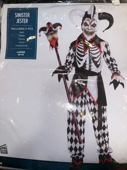 Halloween costume jester kids size 12/14