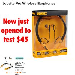 New open box to test Jobsite Pro Wireless Earphones $45?cash only east Palmdale 