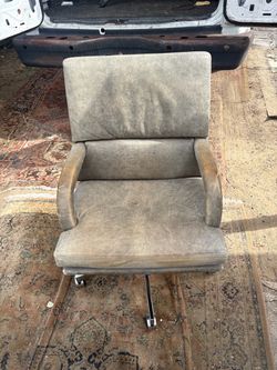 Vintage Leather Office Chair with Chrome Base