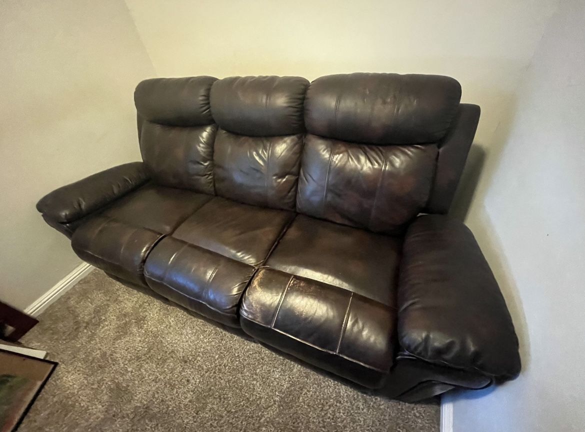 Leather Couch W/ Power Recline, USB