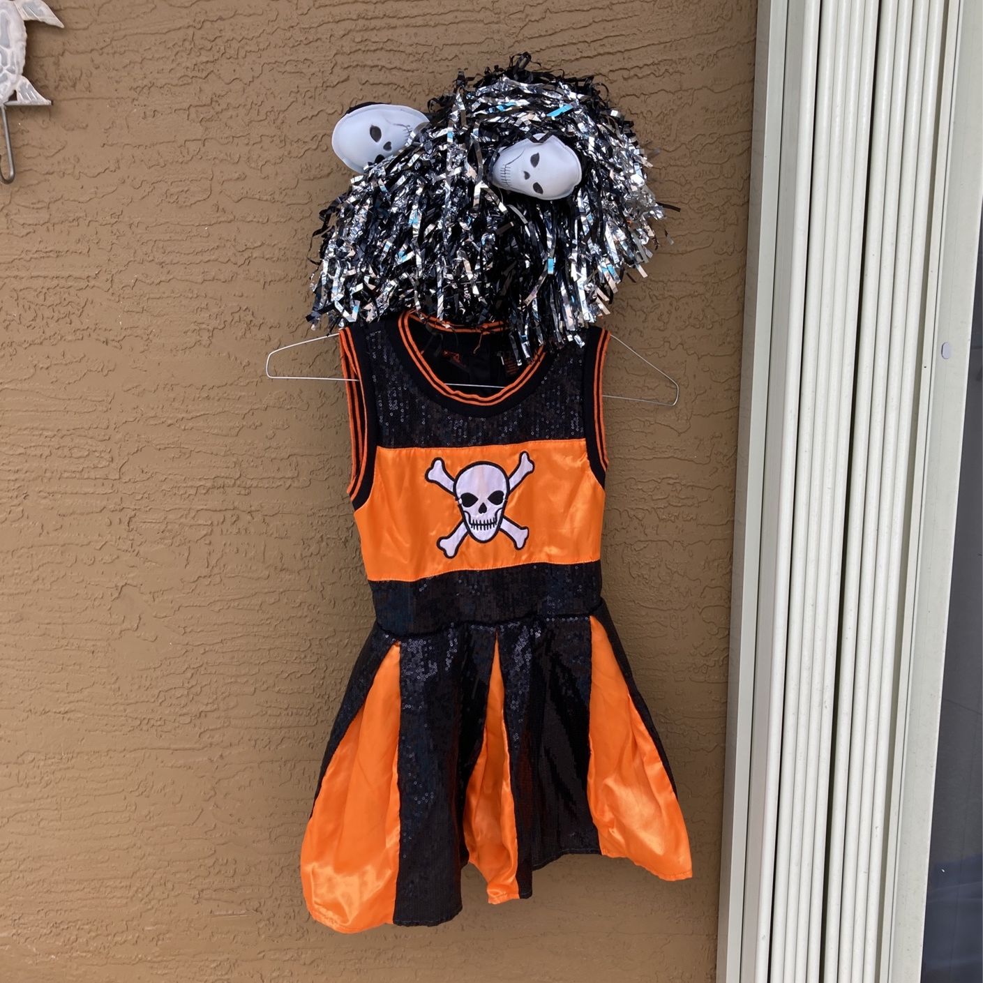 2024 Halloween Costume Girls Skeleton Cheerleader Size M (10-12)