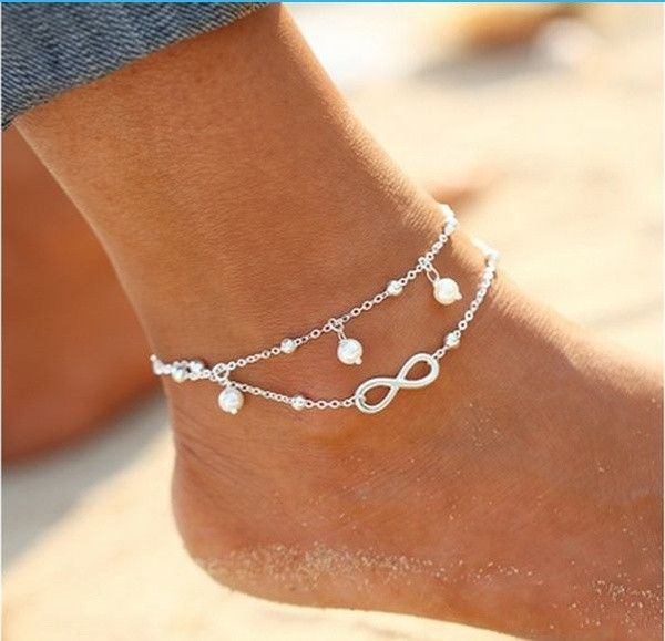 Beautiful Infinity Silver Plated Anklet