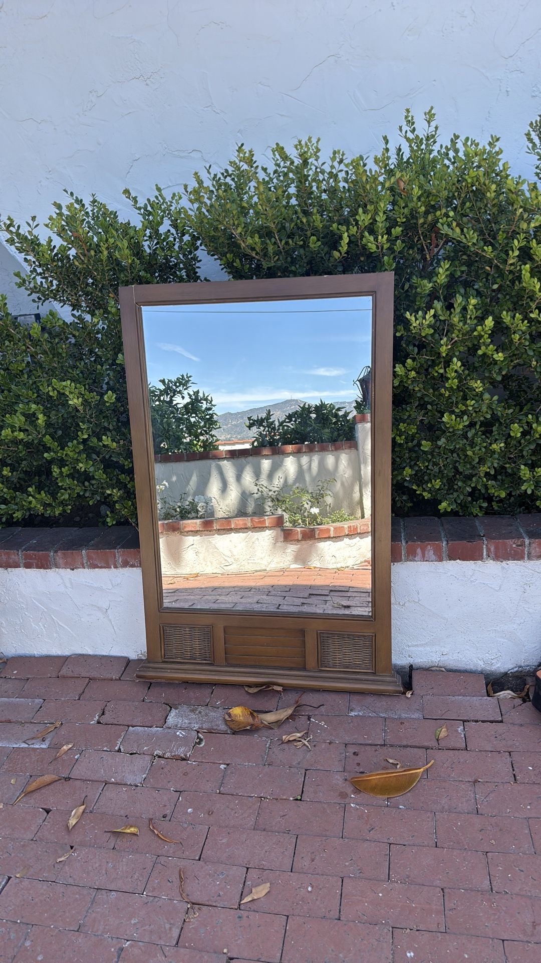 Beautiful Wood mirror 29.5 wide x 46 tall brown color