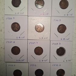 Wheat Pennys Mixed Semi Key Dates