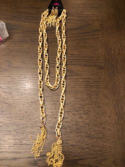 Gold Scarf Necklace 