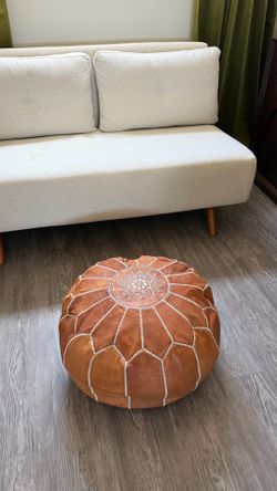 Leather Floor Pouf