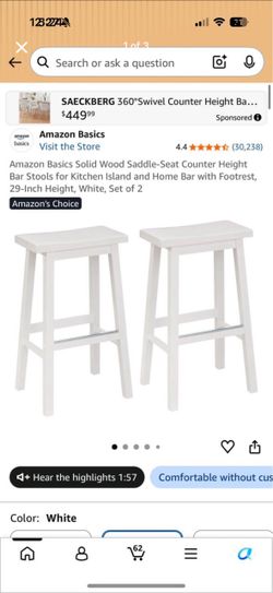 BRAND NEW WHITE STOOLS FROM AMAZON SET OF 2