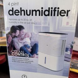 Crane 4 Pint Compact Portable Dehumidifier with 2 Settings for Small to Medium Rooms up to 300 sq. ft.