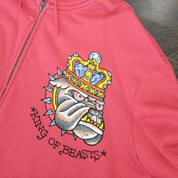 Adult Men's Size Large Ed Hardy Full Zip hoodie Jacket King Of Beasts Very Good Condition Price Is Firm Cash Only 