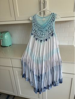 Cute sleeveless women’s embroidered summer dress