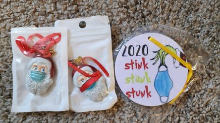 Funny 2020 Covid mask ornaments