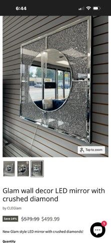 "Diamond Crushed" LED Light/Mirror