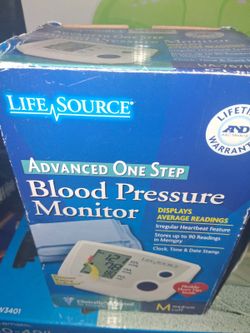 Life source, blood pressure monitor event one step