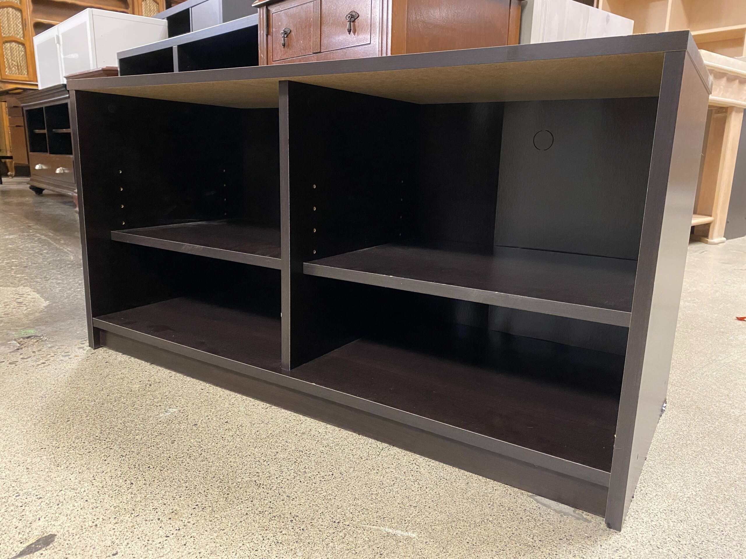 Espresso Low Bookcase w/ Adjustable Shelves