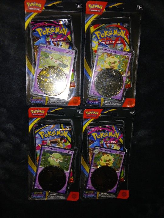 Pokémon TCG Phantasmal Flames 2 Sets Of 2 Cottonee & Whimsicott Checklane Blister