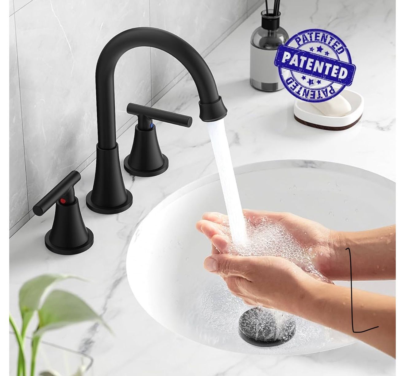 HURRAN 8-inch basin faucet.
