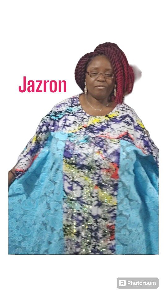 Lace Bou Bou With Ankara Design For Women