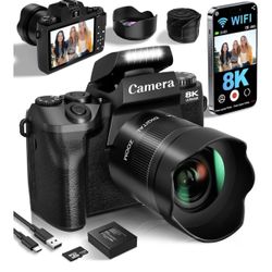 (BRAND NEW) 8K Digital Camera 64MP Vlogging Camera w/ 4” Touch Screen