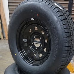 New Trailer Tire And Wheel 225/75R15 With 5 Lug Bolt 10 Ply Llanta Y Rin Nueva Para Traila