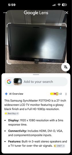 27” Vizio TV - black
