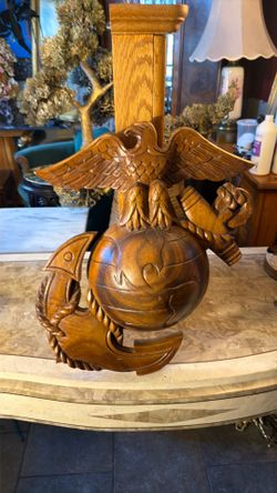 Vintage carved wood Marine  eagle