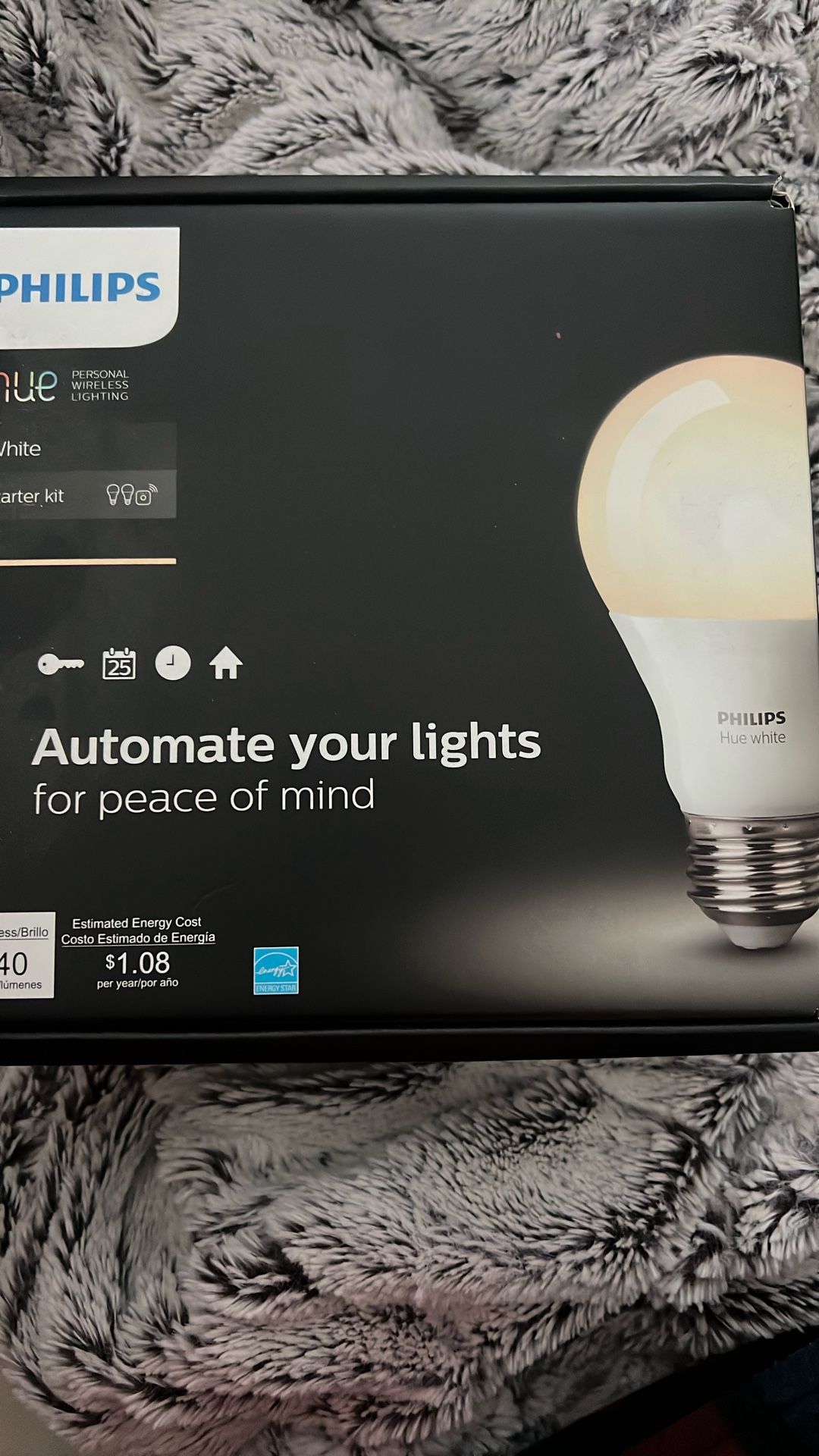 Phillips Hue Personal Wireless Lighting Four Bulb Starter Kit White 840 Lumens