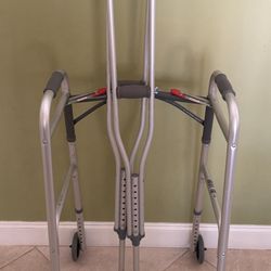Adult Walker And Crutches