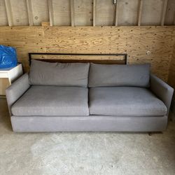 Grey Couch Deep Cushions Comfortable 