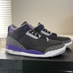 Jordan 3 Retro Black/Court purple