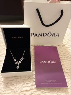 Brand new Pandora purple flower necklace