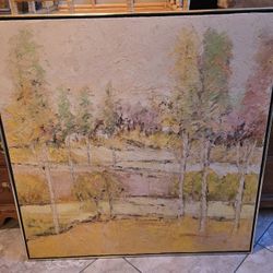 Framed Landscape Painting Textured Art