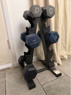dumbbells, and  rack asking 40 for all