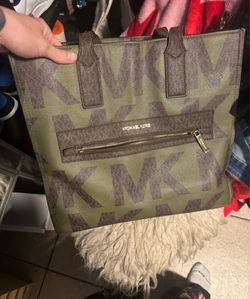 Michael Kors Olive Green Logo Tote Bag