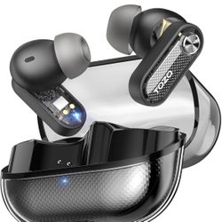  Hybrid Active Noise Cancelling Wireless Earbuds, 10mm Drivers Deep Bass Stereo Sound, 4 Mics Smart ENC AI Calls, 32 EQ Customization via App, Bluetoo