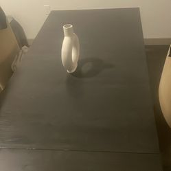 Dark Gray Wooden Dining Table 