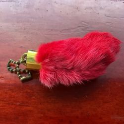 Rabbits Foot keychain Red