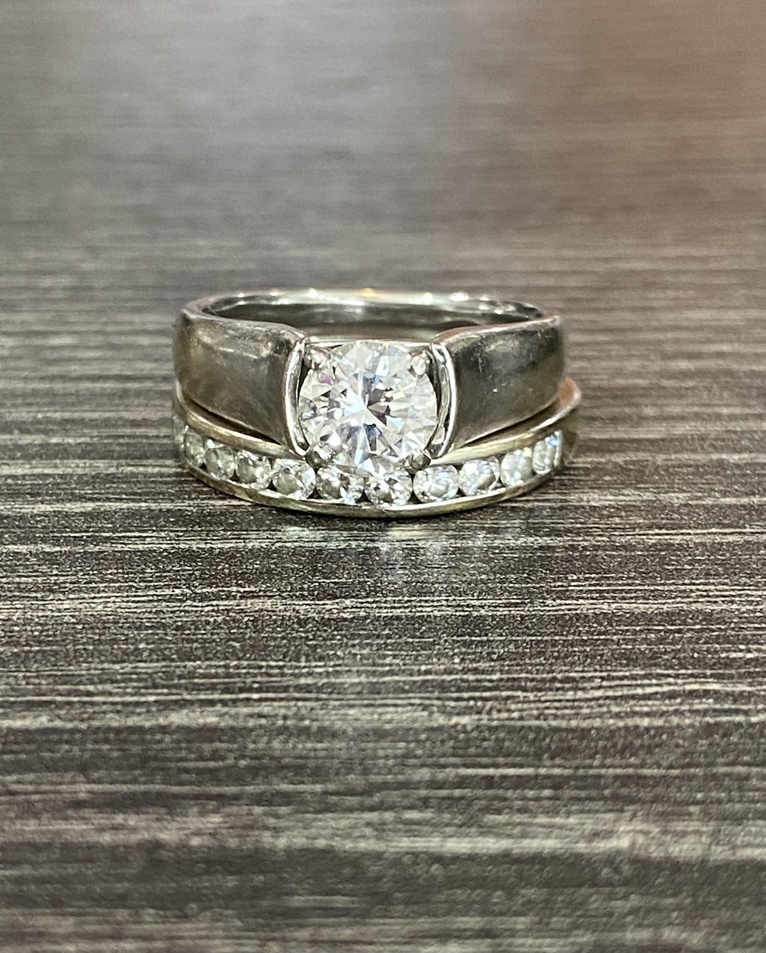 1 Ct. Diamond Solitaire Engagement and Wedding Band Set