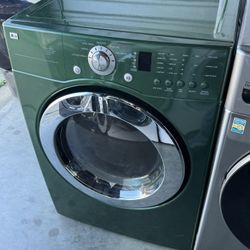 Green Color Front Load LG Dryer Electric 