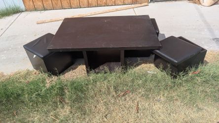 Free coffee table with rolling storage